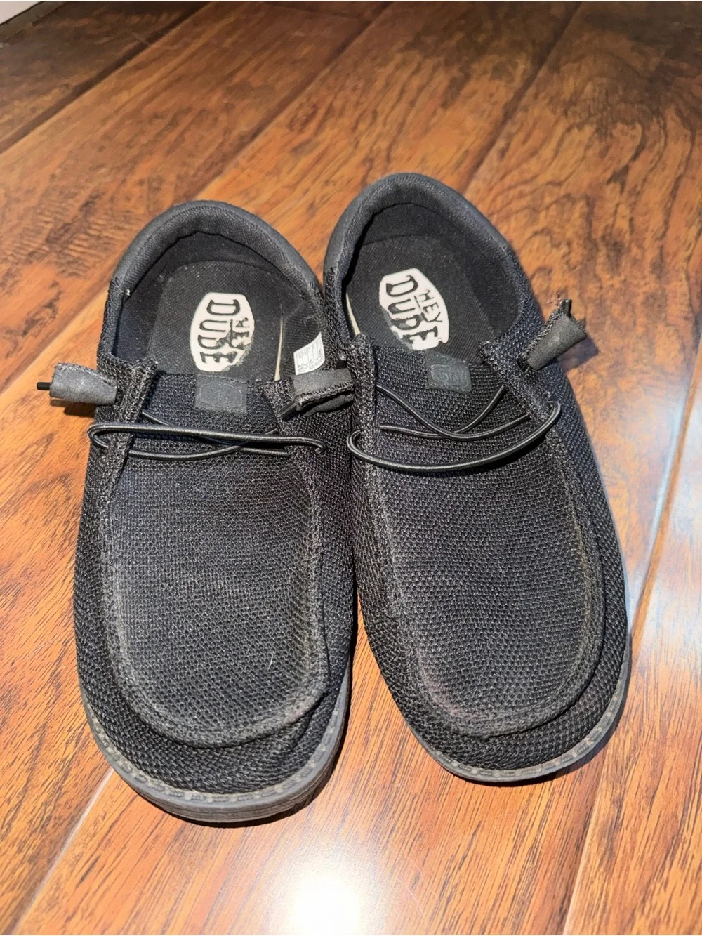 Hey Dude Women's Black Canvas Loafers